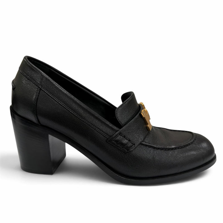 Great HERMES pumps Dauphine 70 moccasins Constance black leather Women H231041Z