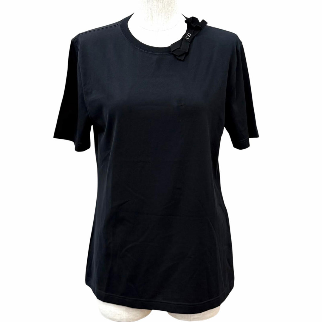 Excellent DIOR Fitted T-shirt Grosgrain Ribbon black cotton M 653T13A4M21
