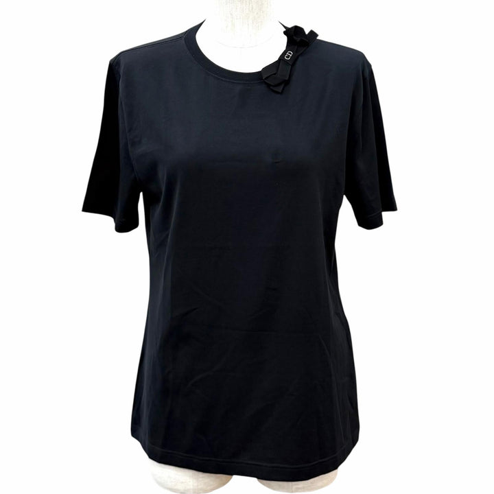 Excellent DIOR Fitted T-shirt Grosgrain Ribbon black cotton M 653T13A4M21