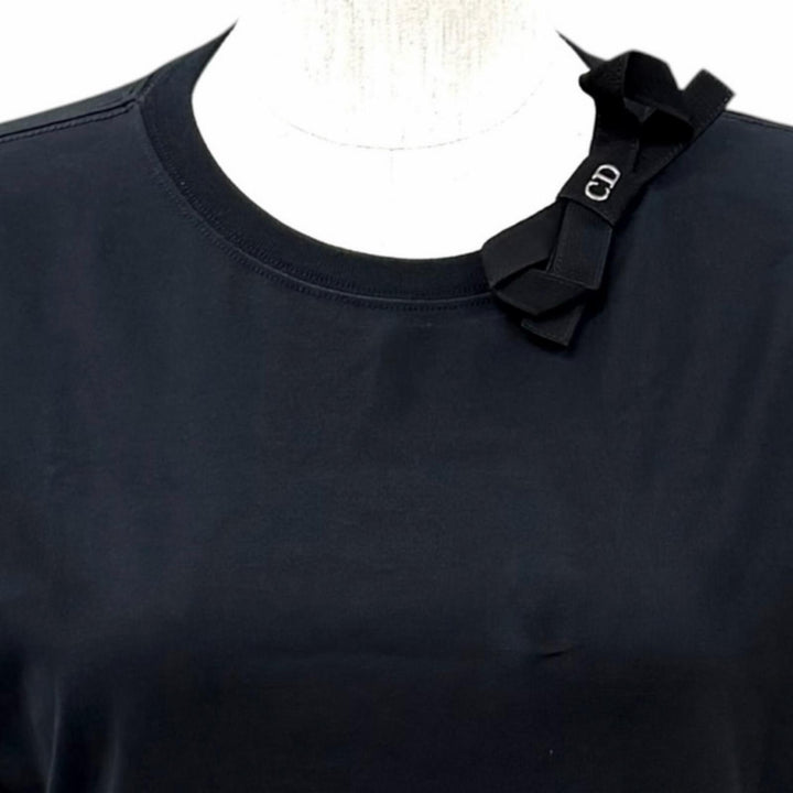 Excellent DIOR Fitted T-shirt Grosgrain Ribbon black cotton M 653T13A4M21
