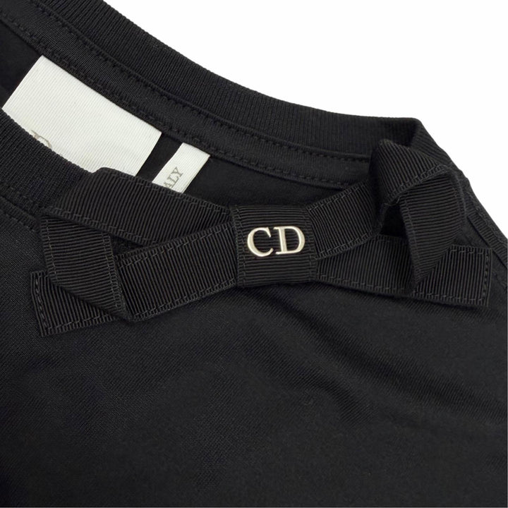 Excellent DIOR Fitted T-shirt Grosgrain Ribbon black cotton M 653T13A4M21