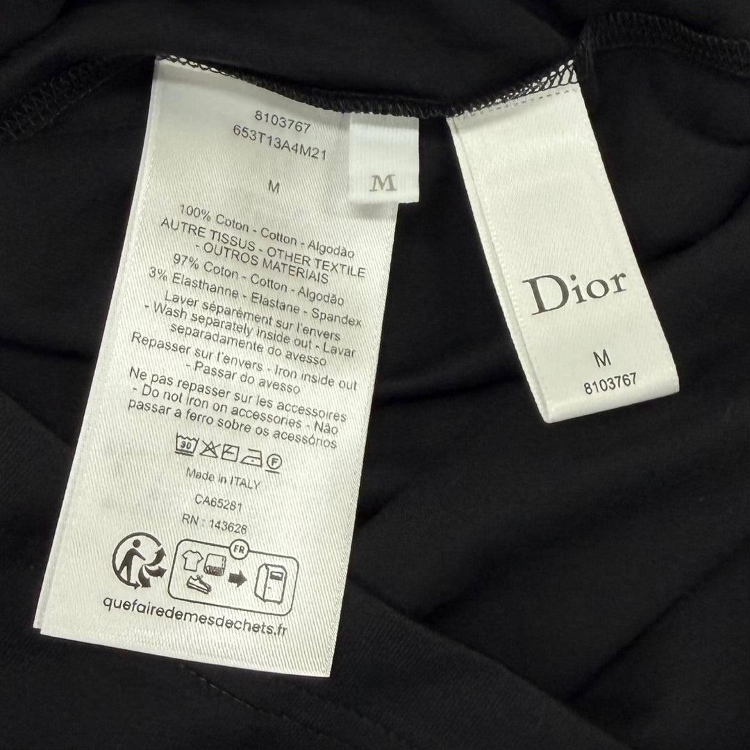 Excellent DIOR Fitted T-shirt Grosgrain Ribbon black cotton M 653T13A4M21