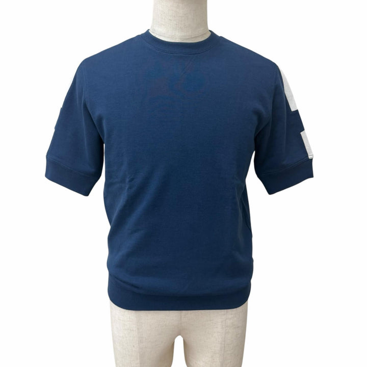 Pristine HERMES sweat Run H Short Sleeve Navy cotton mens XS