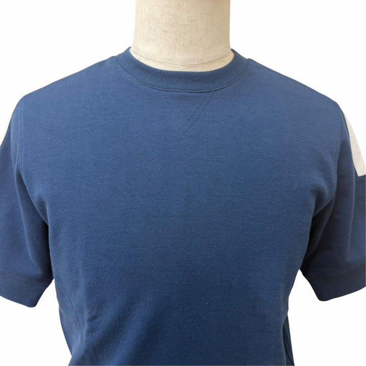 Pristine HERMES sweat Run H Short Sleeve Navy cotton mens XS