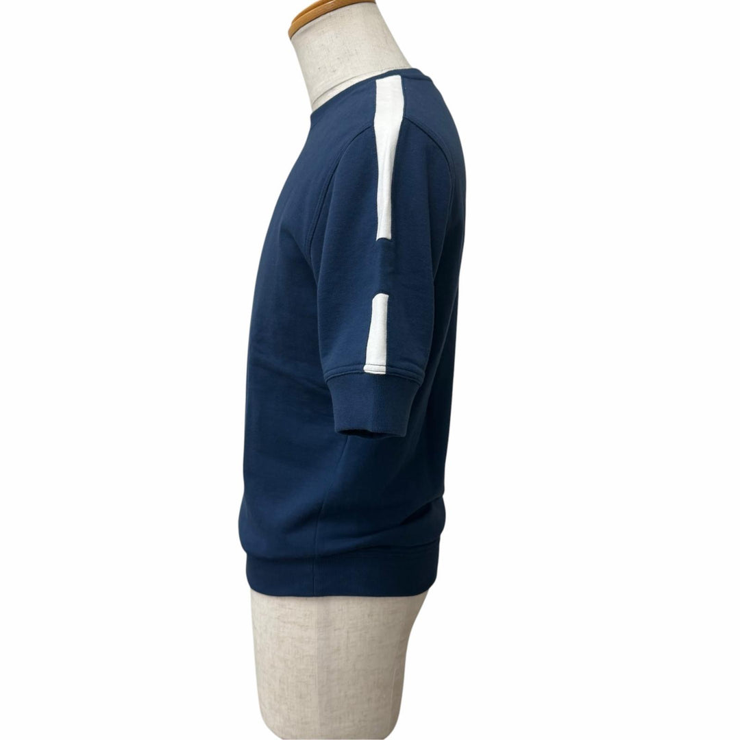 Pristine HERMES sweat Run H Short Sleeve Navy cotton mens XS