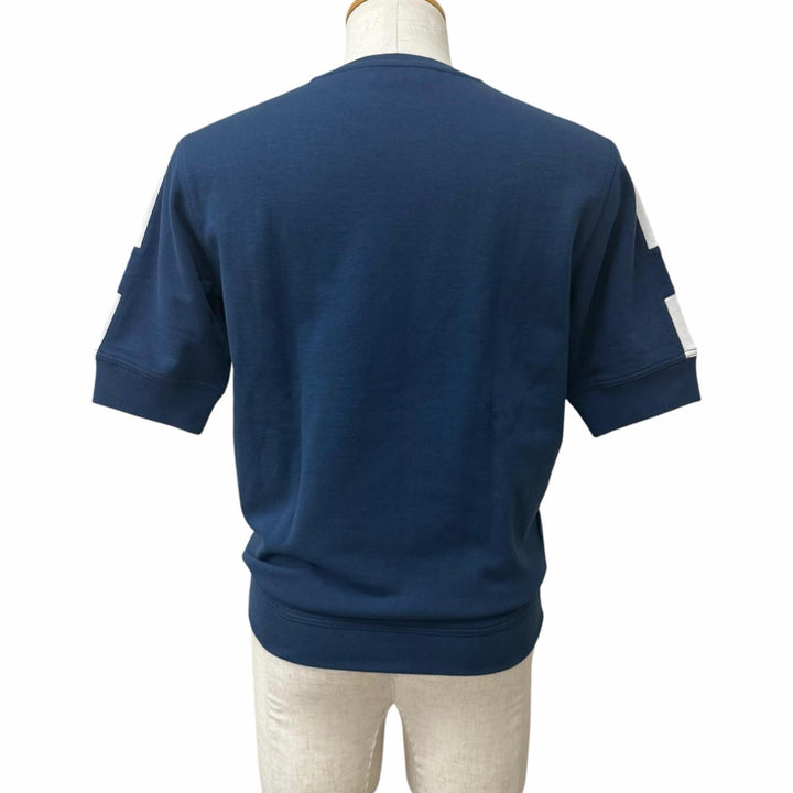 Pristine HERMES sweat Run H Short Sleeve Navy cotton mens XS