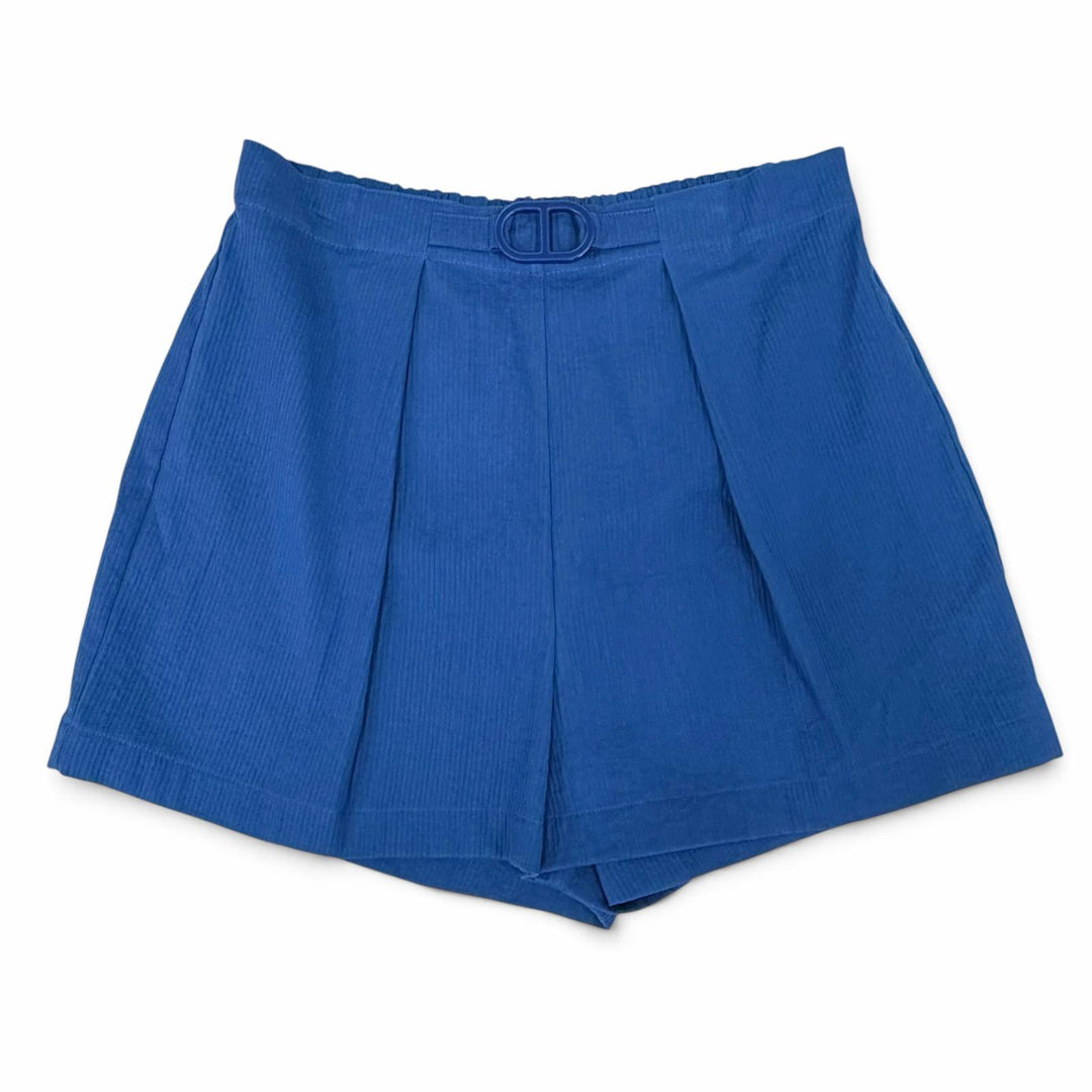 Excellent HERMES Shorts Chaine d'Ancre Hakama Tuck Flare blue FR 36 4E3425DO