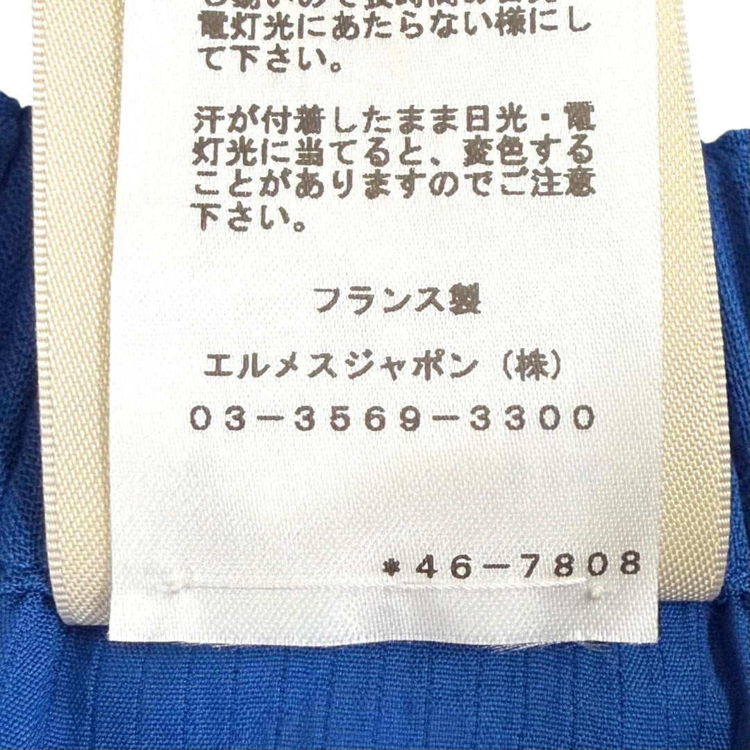 Excellent HERMES Shorts Chaine d'Ancre Hakama Tuck Flare blue FR 36 4E3425DO