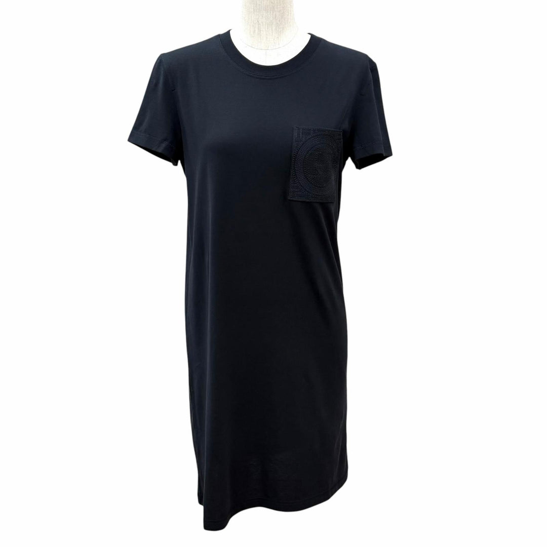 Pristine HERMES one piece Embroidered pocket short-sleeved T-shirt cotton 34
