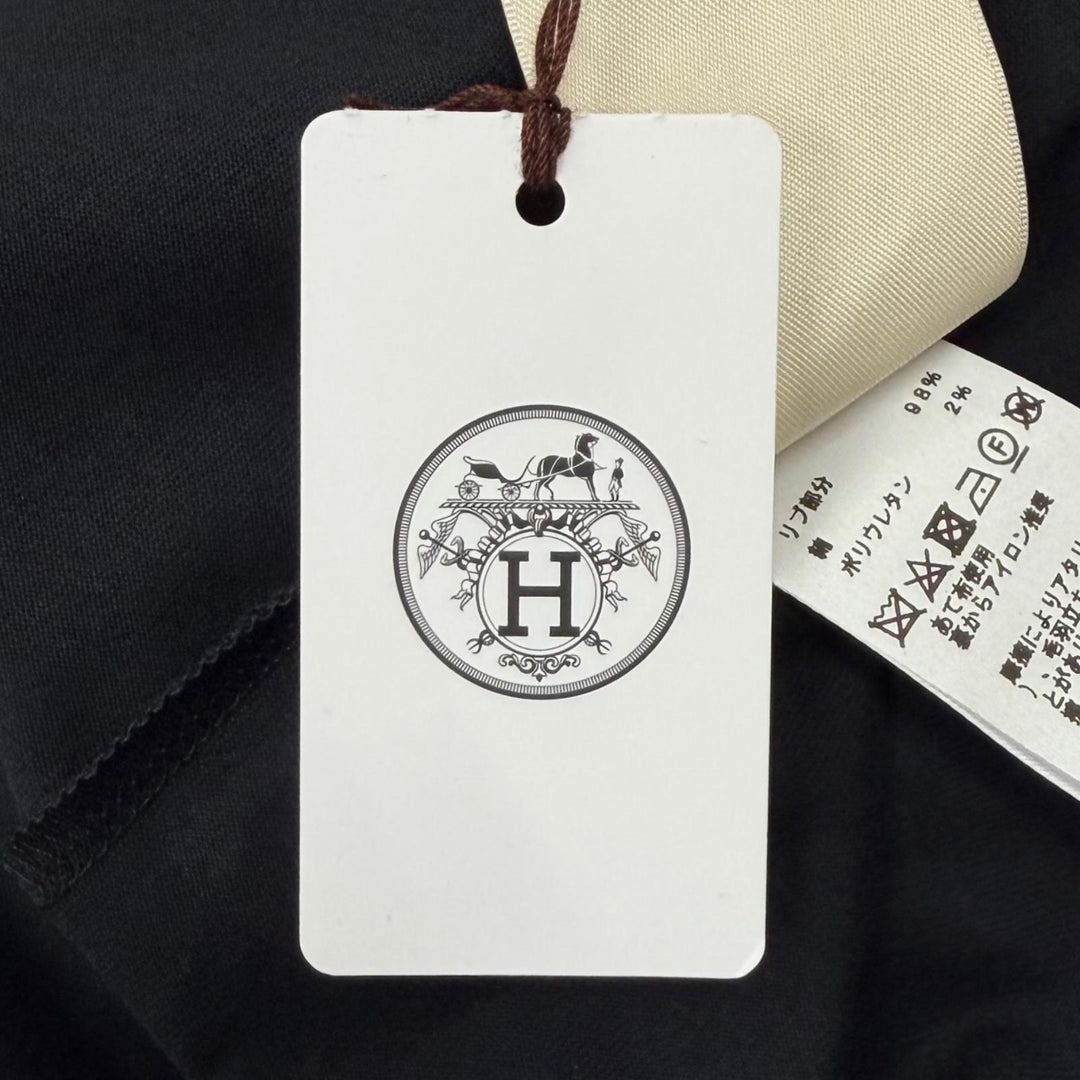 Pristine HERMES one piece Embroidered pocket short-sleeved T-shirt cotton 34