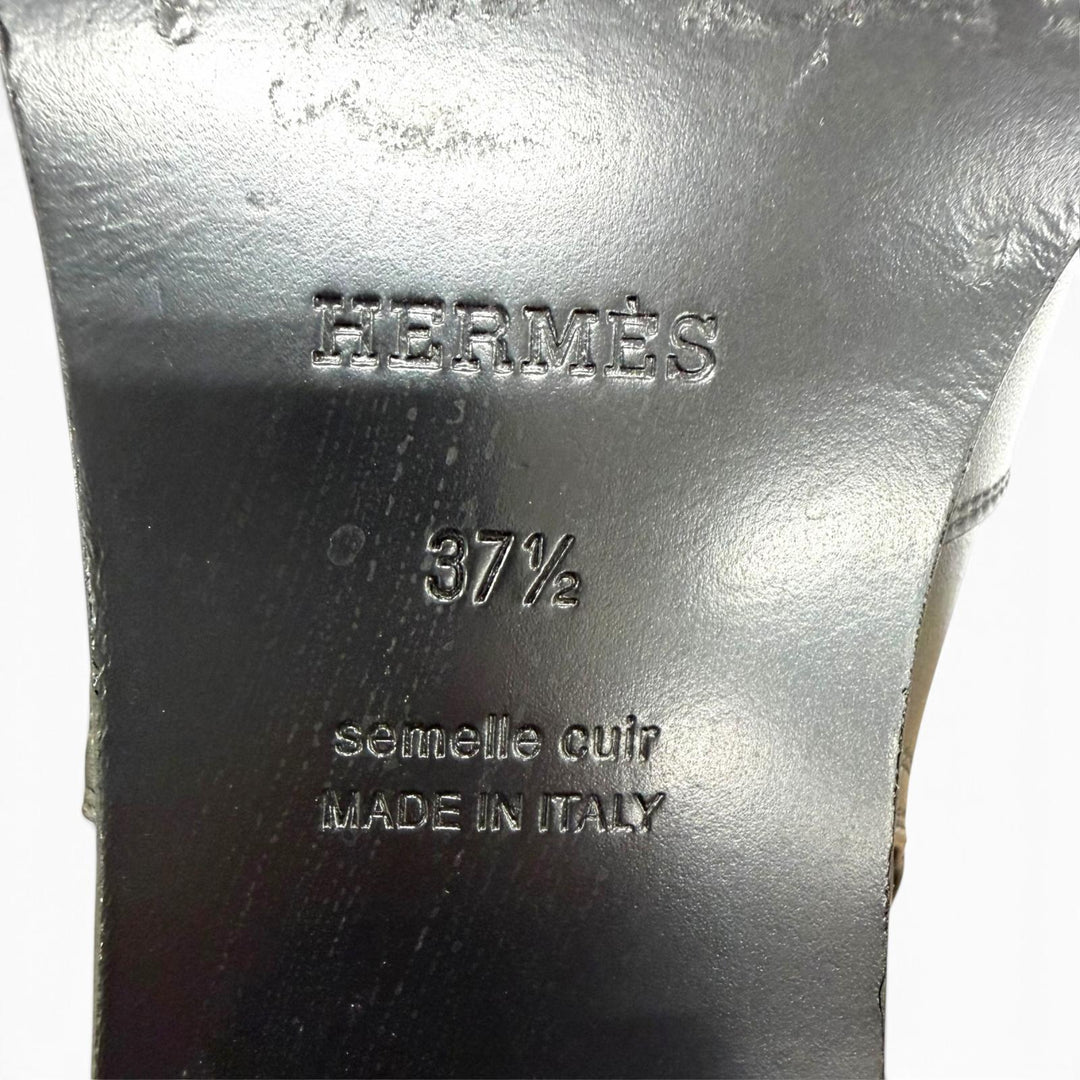 Great HERMES short boots French 50 Kelly Buckle Leather black 37.5 H222091Z