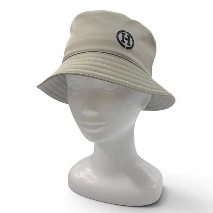 Great HERMES hat Fred H. Circle Hat bucket Light khaki cotton mens IT 58