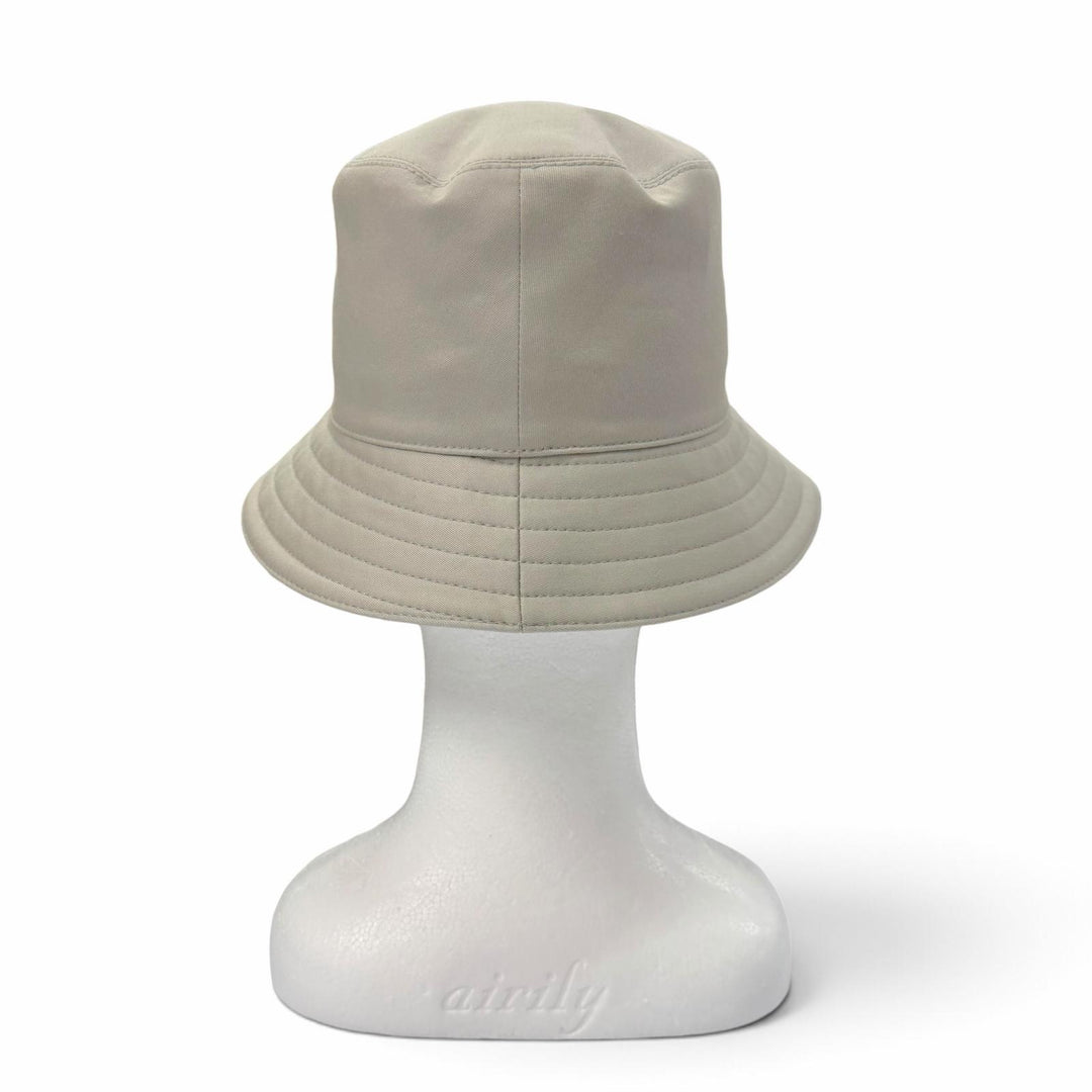 Great HERMES hat Fred H. Circle Hat bucket Light khaki cotton mens IT 58