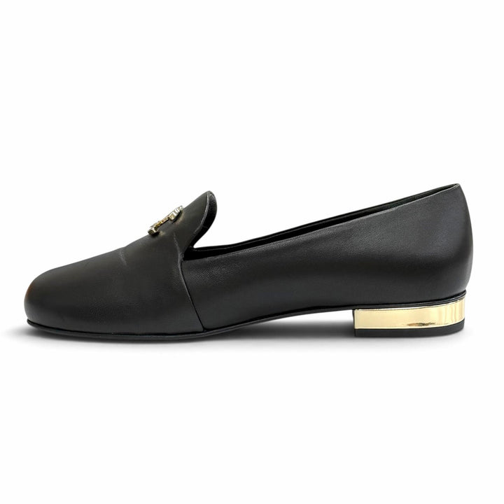 Pristine CHANEL Leather shoes COCO Mark Opera shoes black Women 37 G45271