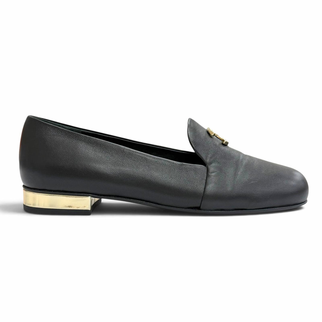 Pristine CHANEL Leather shoes COCO Mark Opera shoes black Women 37 G45271