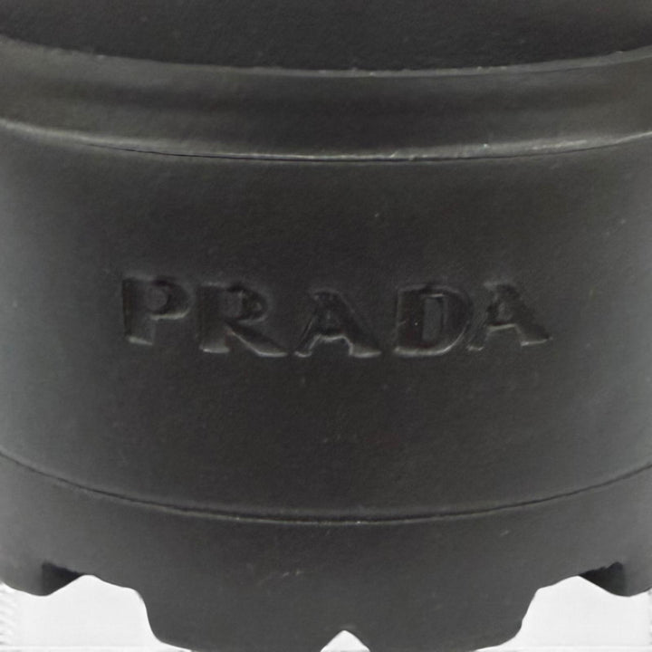 Pristine PRADA Matelassé leather platform sandals Triangle logo 35.5 1XZ796