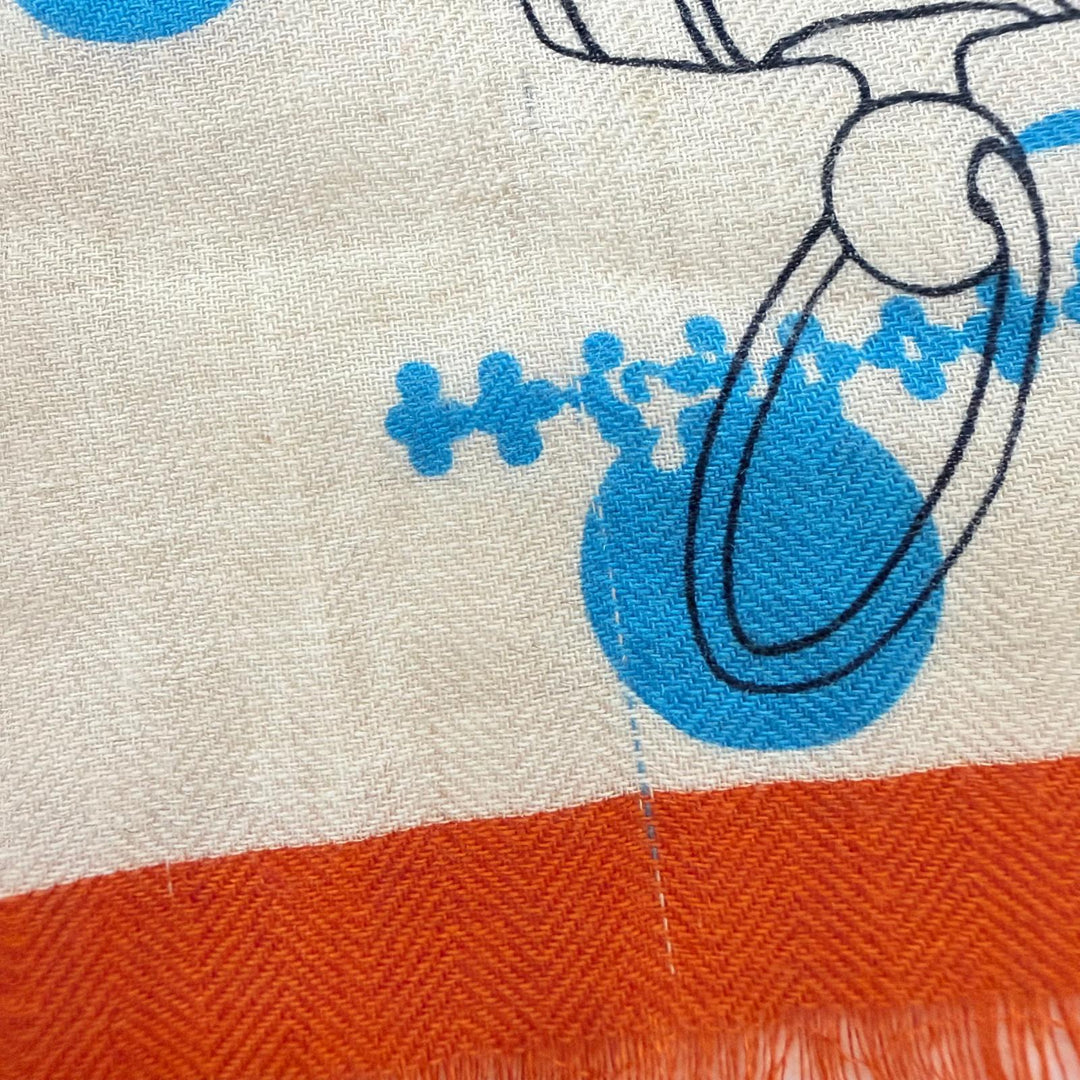 Excellent HERMES Stall Colliers de Chiens Imprimeur Fou format shawl cashmere