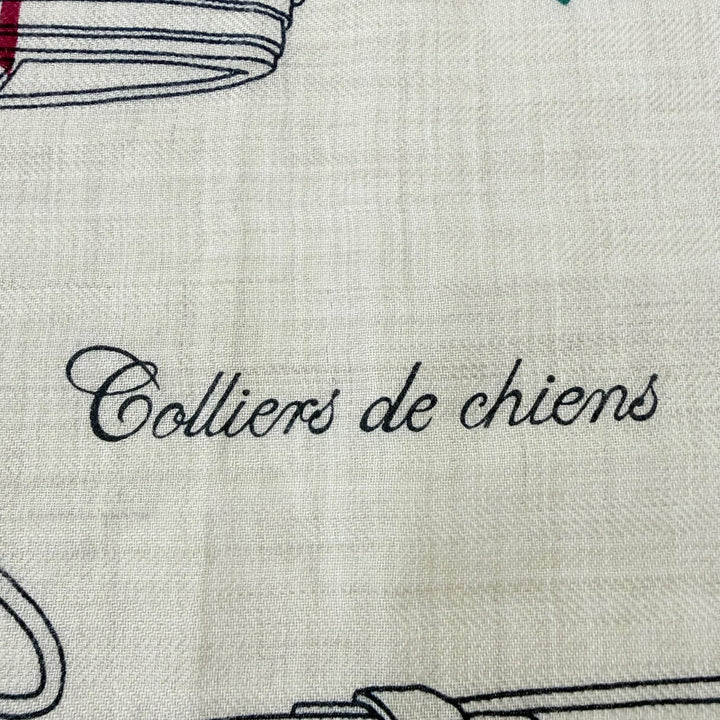 Excellent HERMES Stall Colliers de Chiens Imprimeur Fou format shawl cashmere