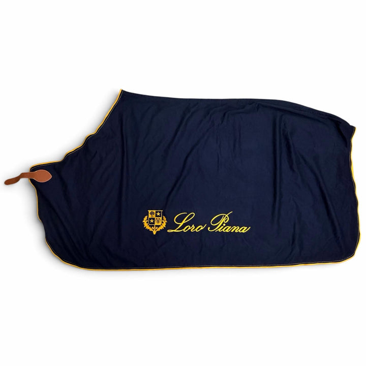 Pristine Loro Piana Logo Embroidered Horse Blanket, Horse Rug Navy cashmere mens