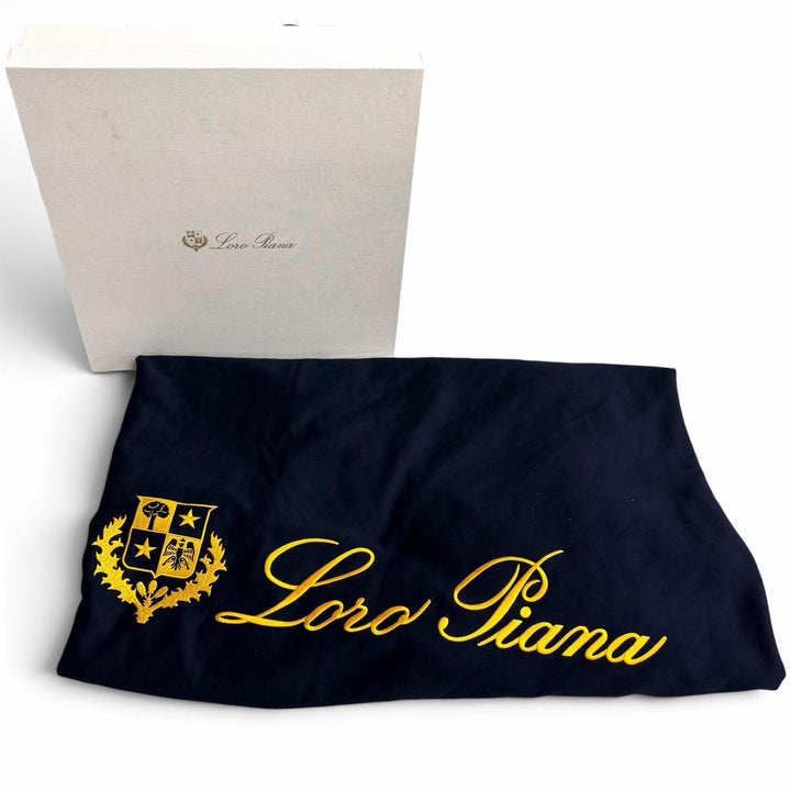 Pristine Loro Piana Logo Embroidered Horse Blanket, Horse Rug Navy cashmere mens
