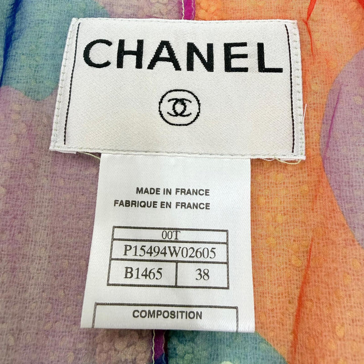 Excellent CHANEL Jacket COCO Mark Button Tweed Light green FR 38 00T P15494