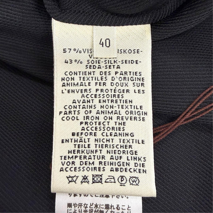 Pristine HERMES tops H-Lift Metal Crew Neck Cap Sleeve black Rayon Women FR 40