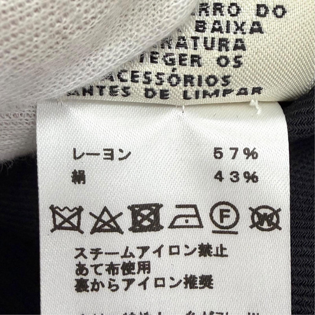 Pristine HERMES tops H-Lift Metal Crew Neck Cap Sleeve black Rayon Women FR 40