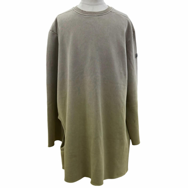 Excellent MONCLER RICK OWENS sweat SUBHUMAN Crew neck gradient pullover khaki L