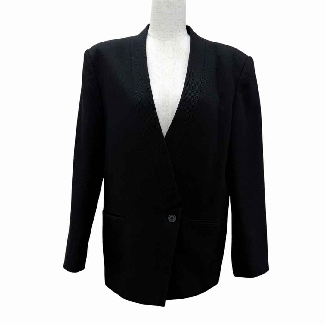 Great Jean Paul Gaultier FEMME collarless jacket Single jacket black wool 11