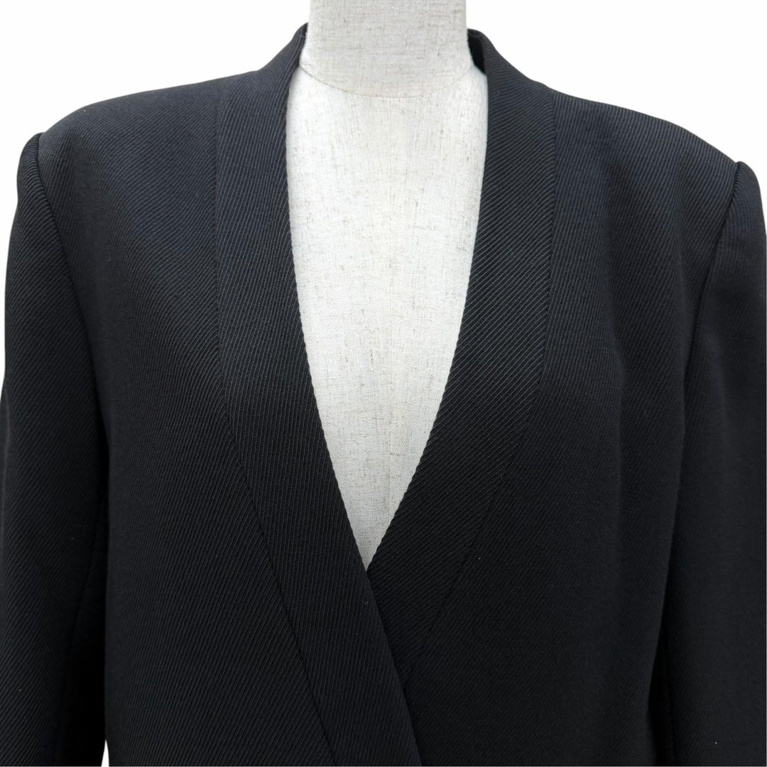Great Jean Paul Gaultier FEMME collarless jacket Single jacket black wool 11