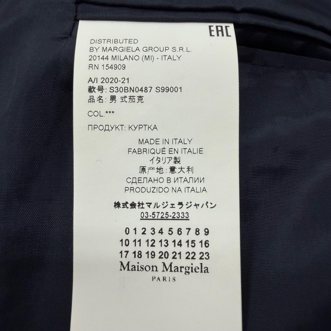 Excellent Maison Margiela 14 tailored jacket Navy wool mens IT 46 S30BN0487