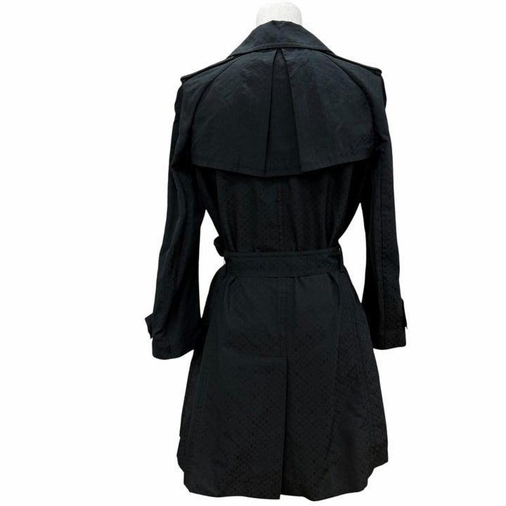 Great LOUIS VUITTON trench coat Monogram logo button black polyester Women 34
