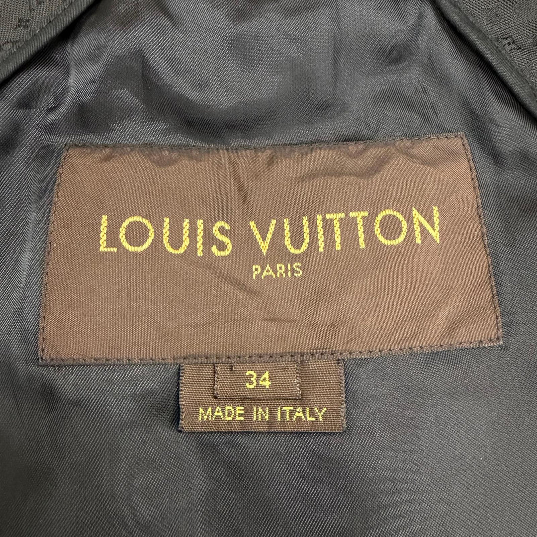 Great LOUIS VUITTON trench coat Monogram logo button black polyester Women 34