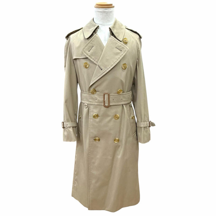Great Burberrys trench coat Nova check pattern lining Belted Long beige cotton
