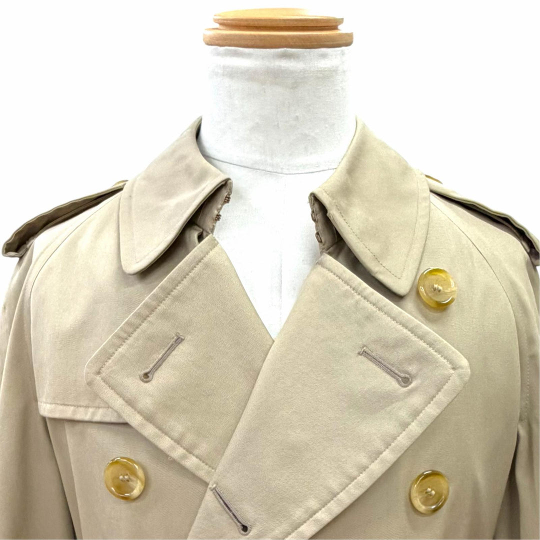 Great Burberrys trench coat Nova check pattern lining Belted Long beige cotton