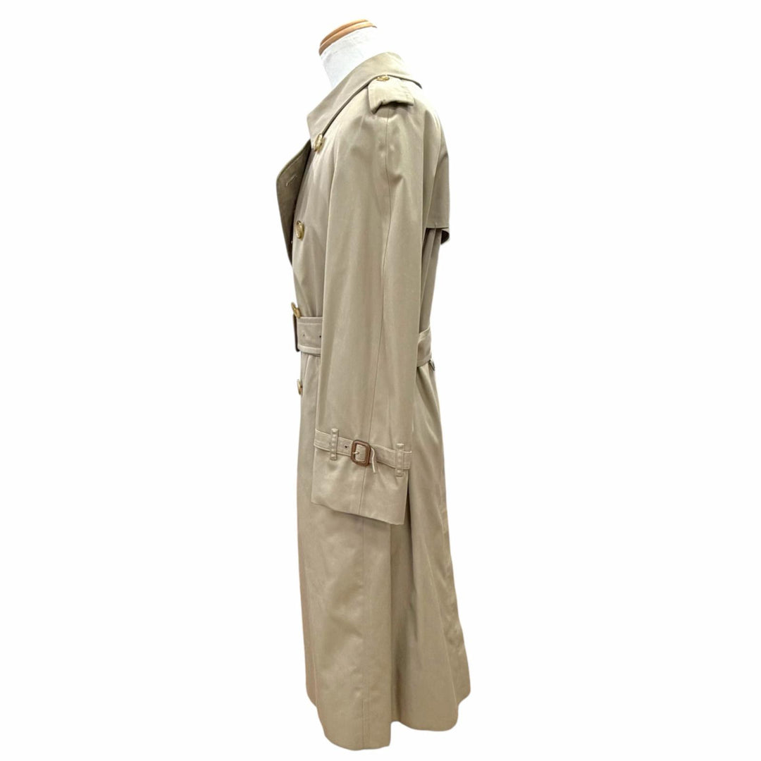 Great Burberrys trench coat Nova check pattern lining Belted Long beige cotton