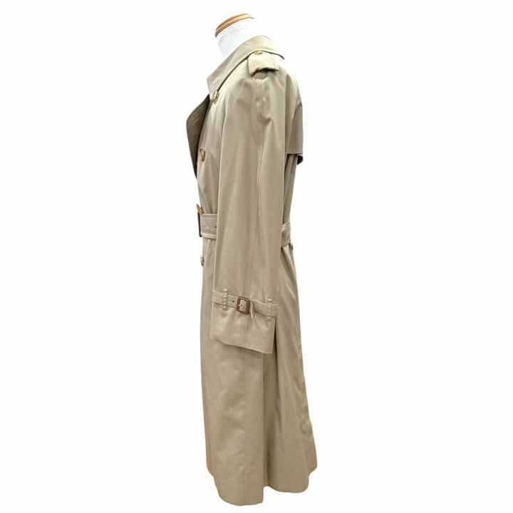 Great Burberrys trench coat Nova check pattern lining Belted Long beige cotton