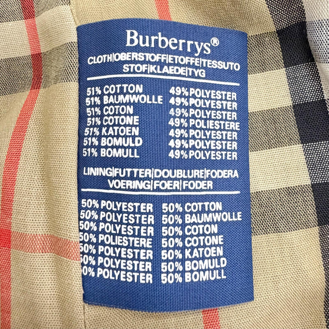 Great Burberrys trench coat Nova check pattern lining Belted Long beige cotton
