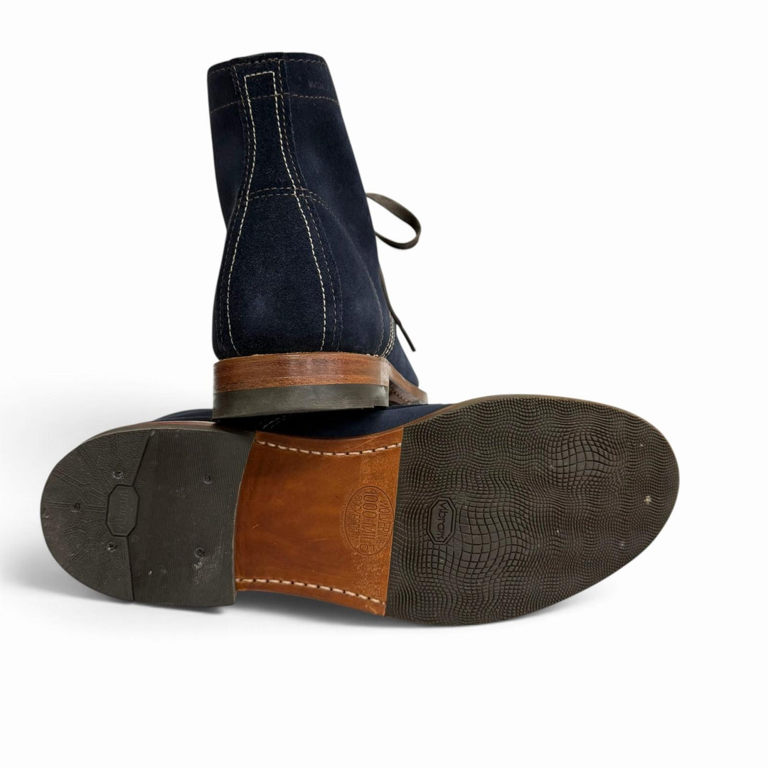 Great WOLVERINE Ankle boots 1000 Mile Boots Navy leather mens 9 W40092