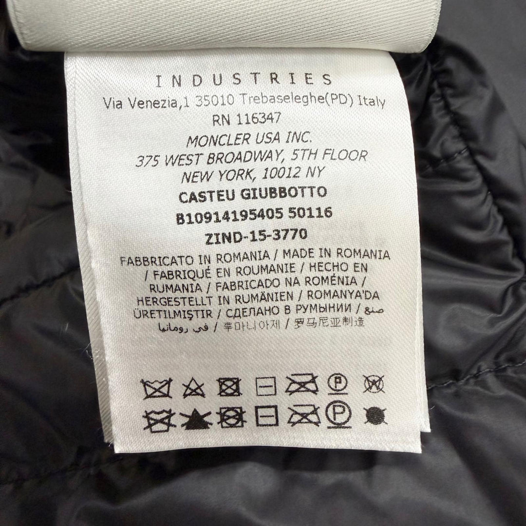 Great MONCLER Down jacket CASTEU GIUBBOTTO black Lamb leather