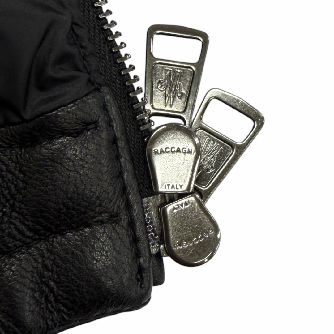 Great MONCLER Down jacket CASTEU GIUBBOTTO black Lamb leather