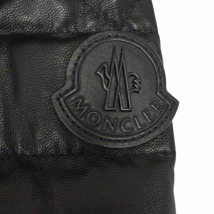 Great MONCLER Down jacket CASTEU GIUBBOTTO black Lamb leather