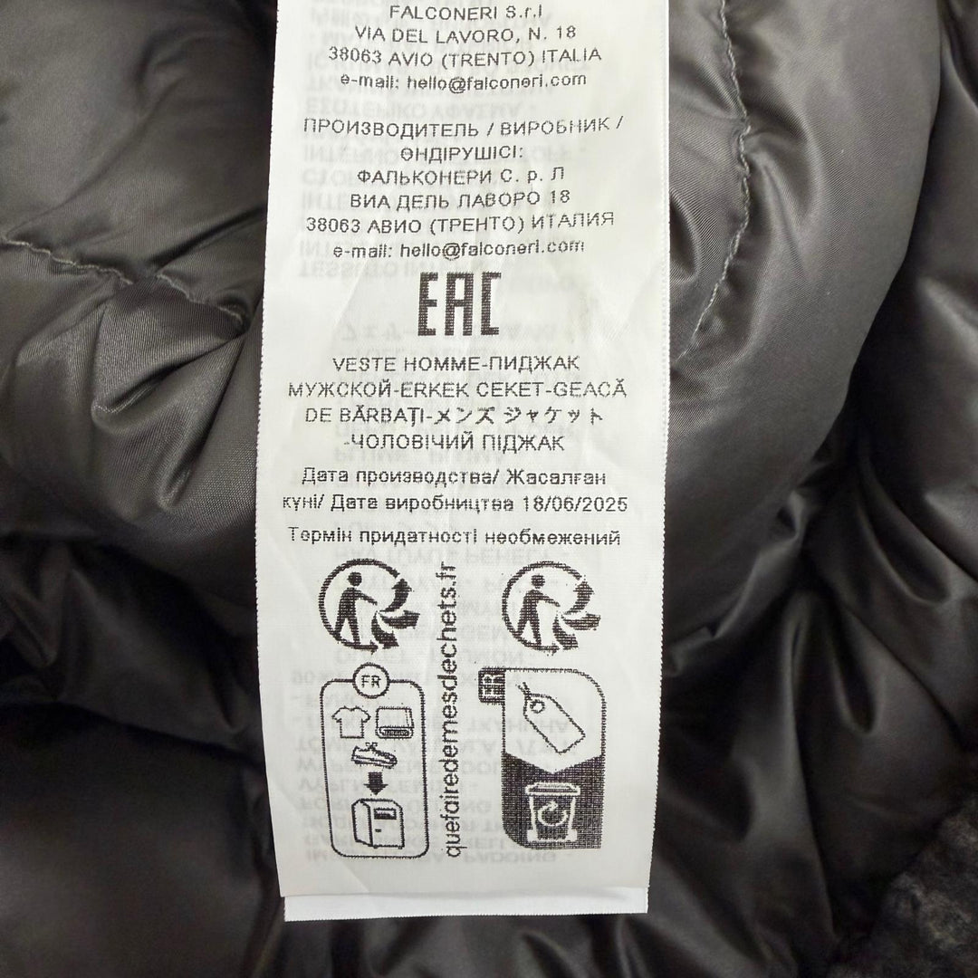 Excellent Falconeri Down jacket reversible gray silk mens IT 50 UCL0215/9108