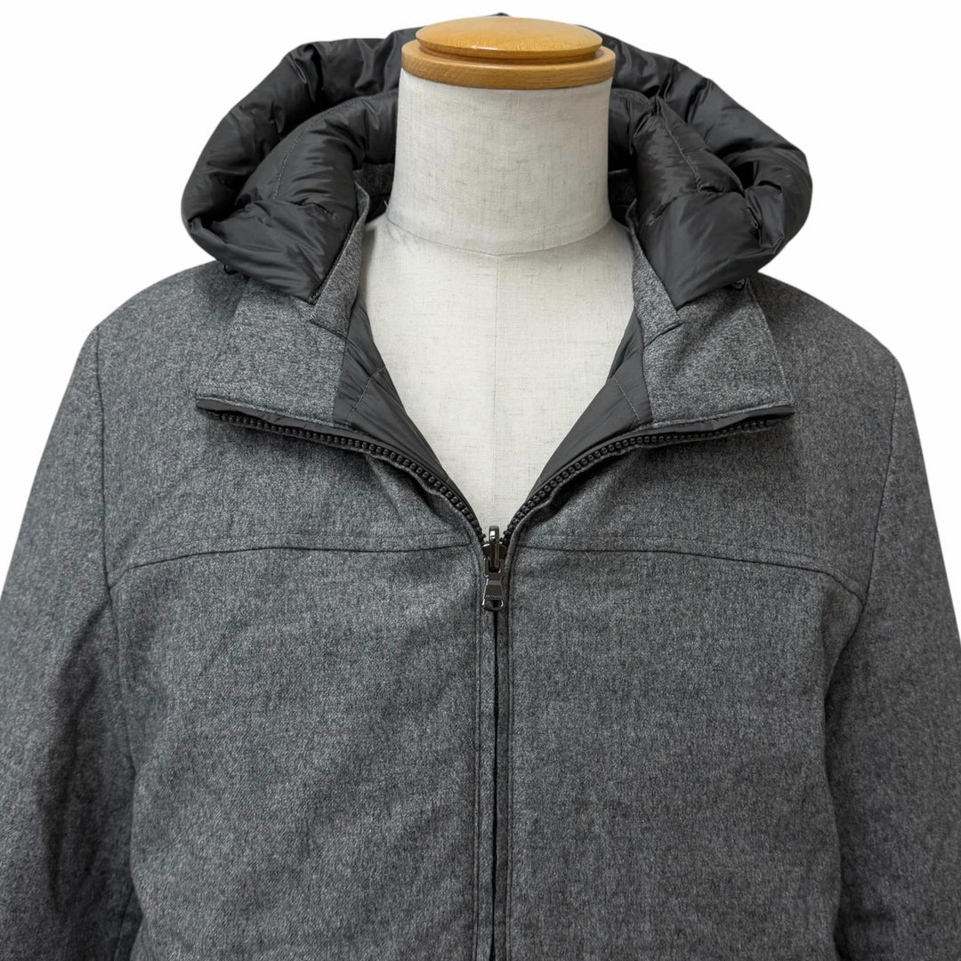 Excellent Falconeri Down jacket reversible gray silk mens IT 50 UCL0215/9108