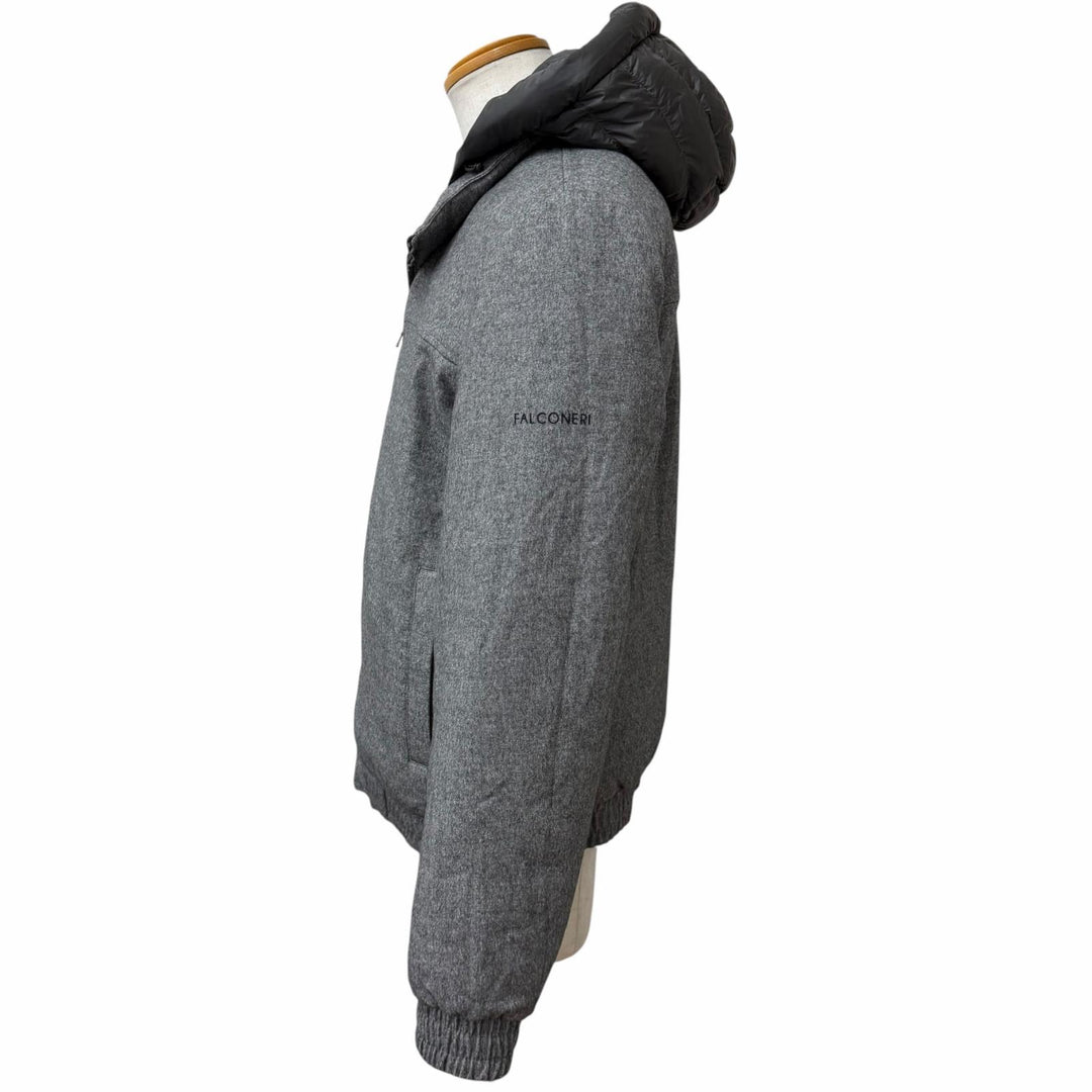 Excellent Falconeri Down jacket reversible gray silk mens IT 50 UCL0215/9108