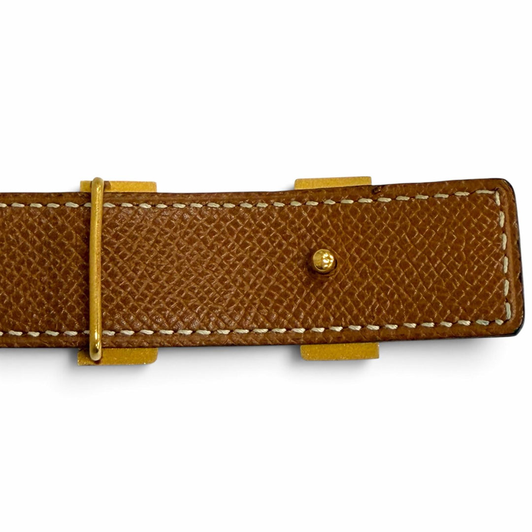 Very Good HERMES belt Margiela era Constance reversible leather black leather