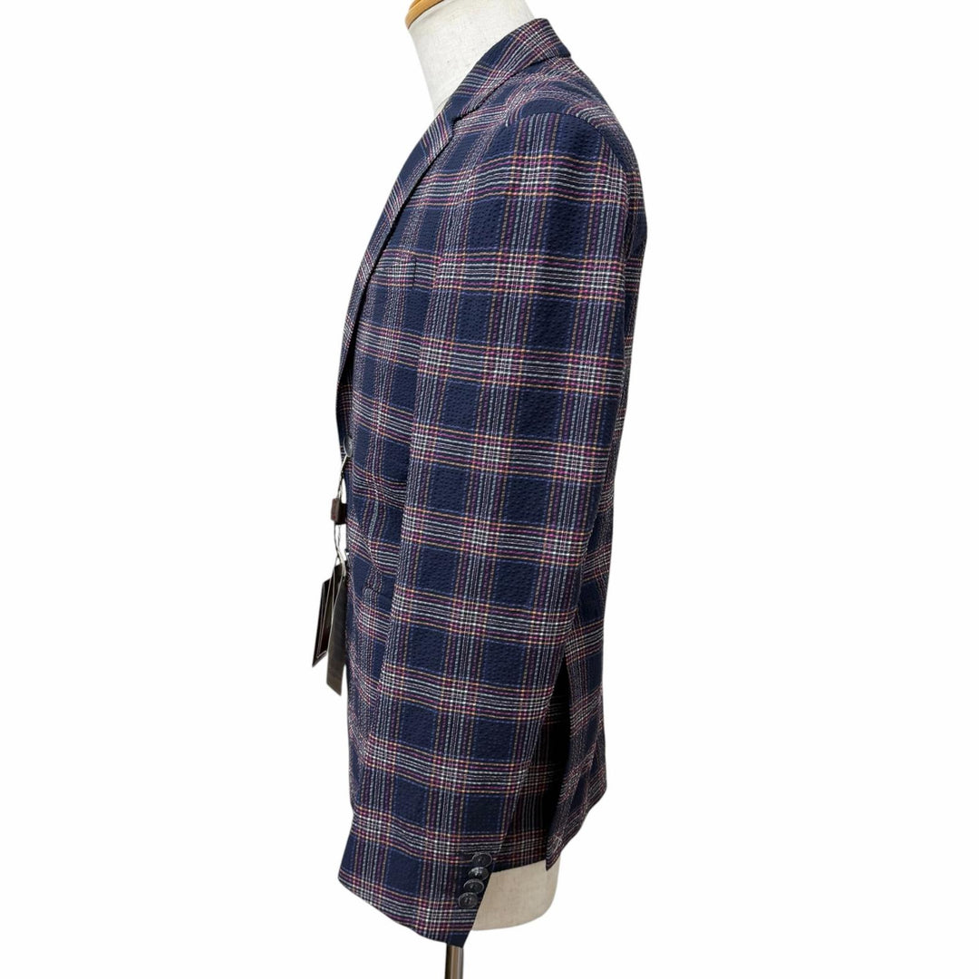 Pristine ETRO tailored jacket Seersucker fabric with check pattern