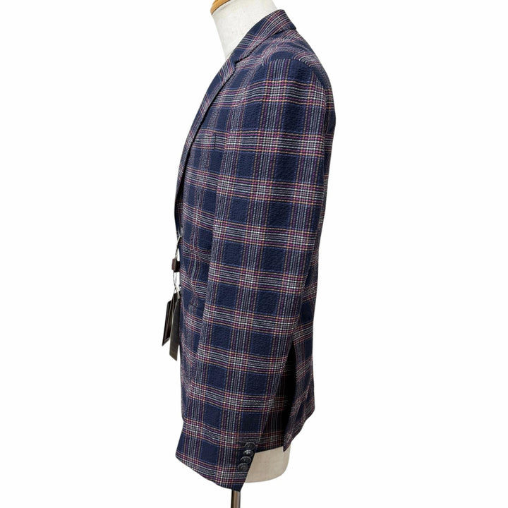 Pristine ETRO tailored jacket Seersucker fabric with check pattern