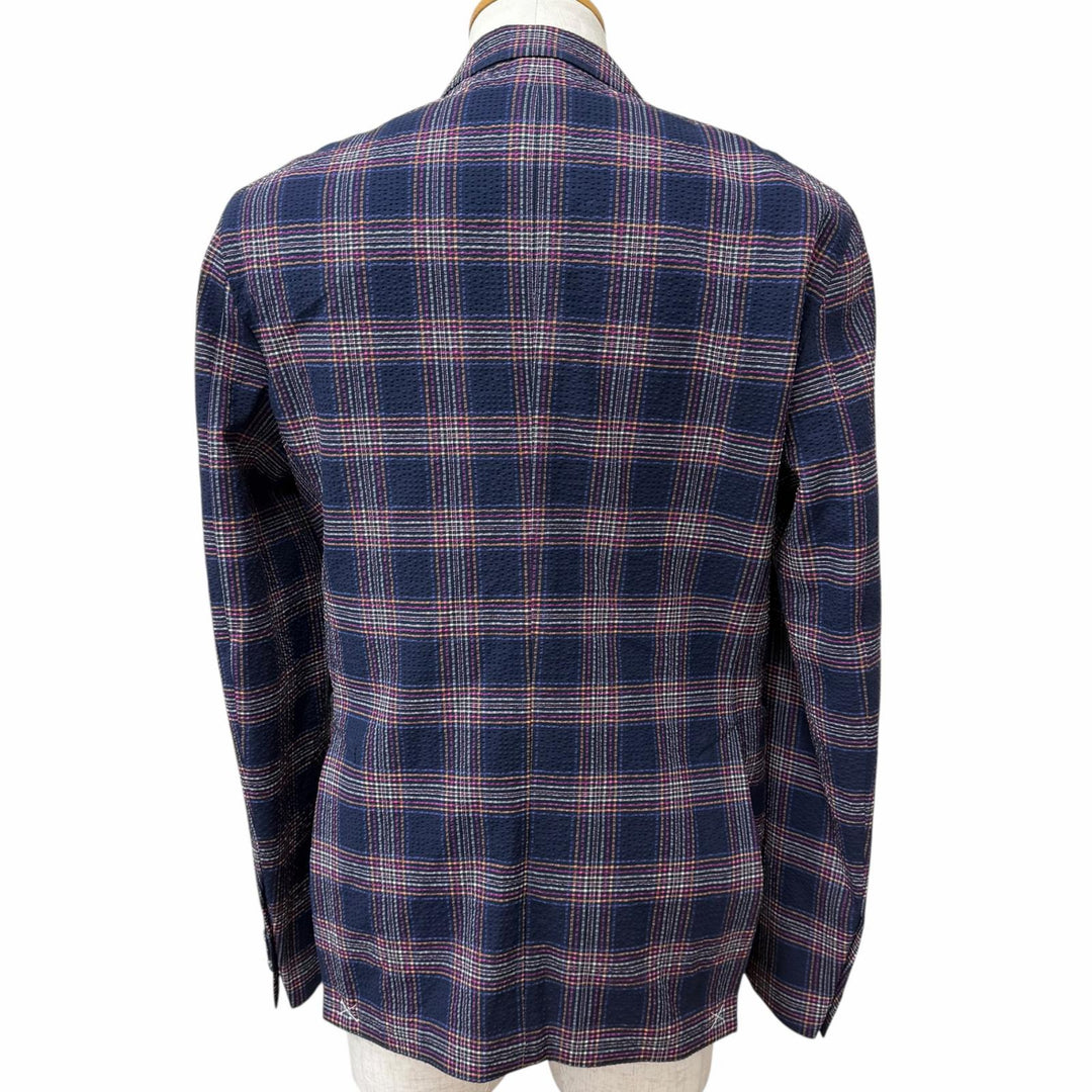 Pristine ETRO tailored jacket Seersucker fabric with check pattern