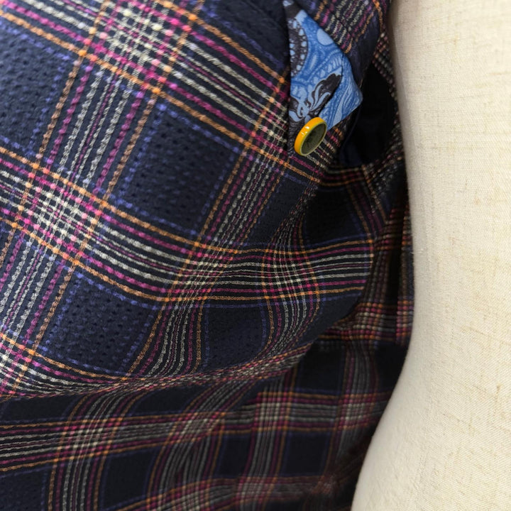 Pristine ETRO tailored jacket Seersucker fabric with check pattern